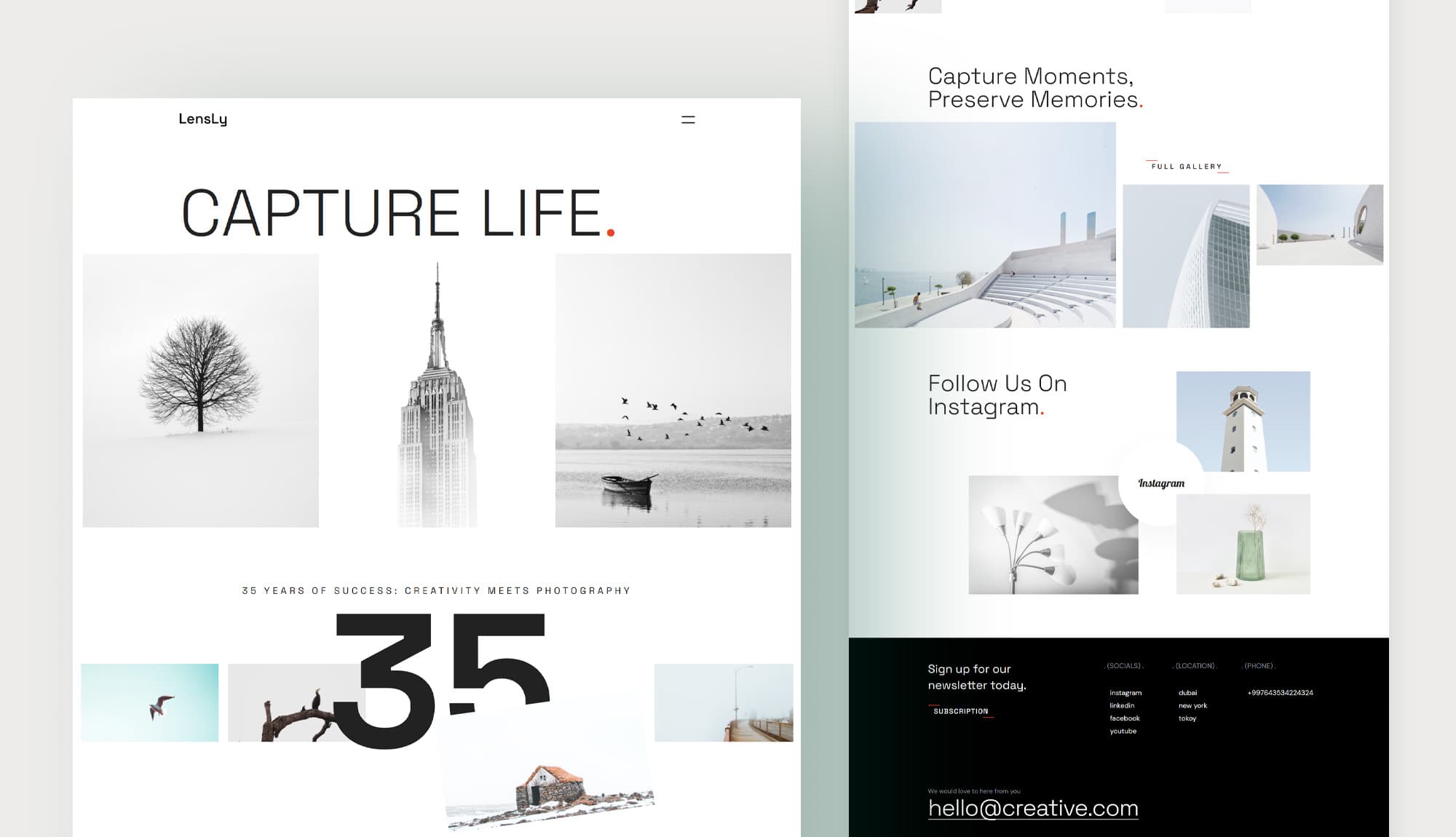 LensLy - Photography Template For Gutenberg Banner