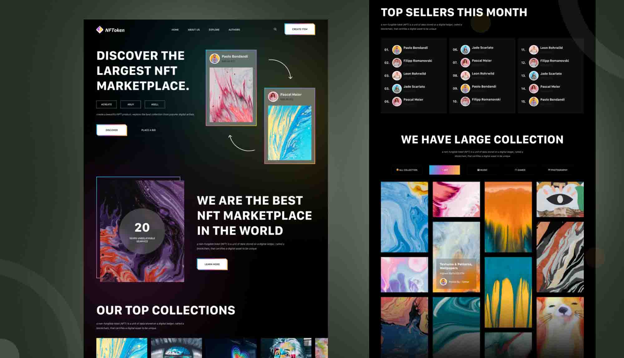 NFToken - NFT Agency Website Template Banner By Templately