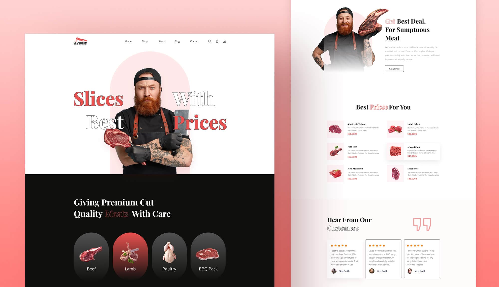 Meat Market - Butcher Shop Website Template Banner