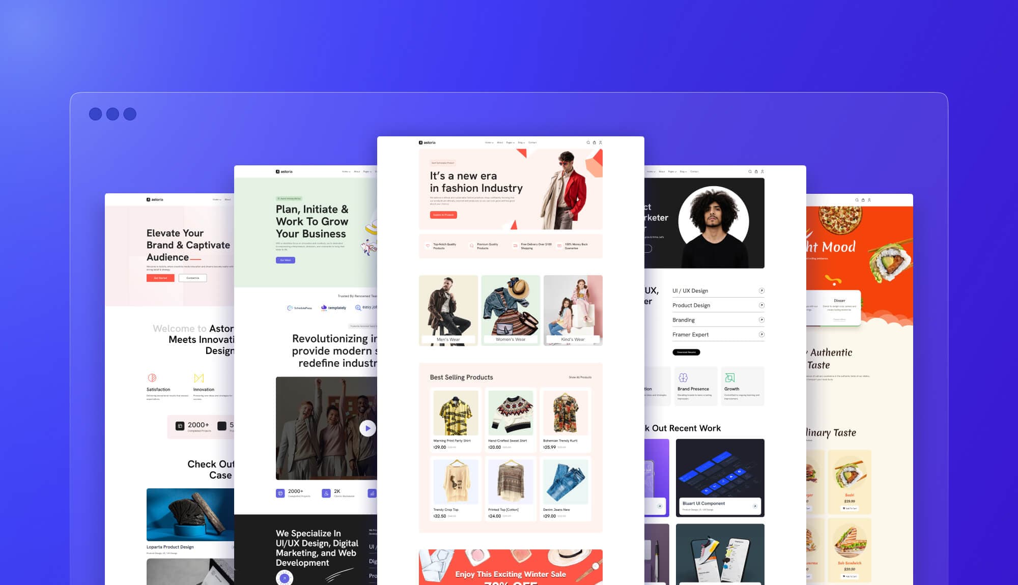 Astoria - Multipurpose Website Template for Gutenberg Banner