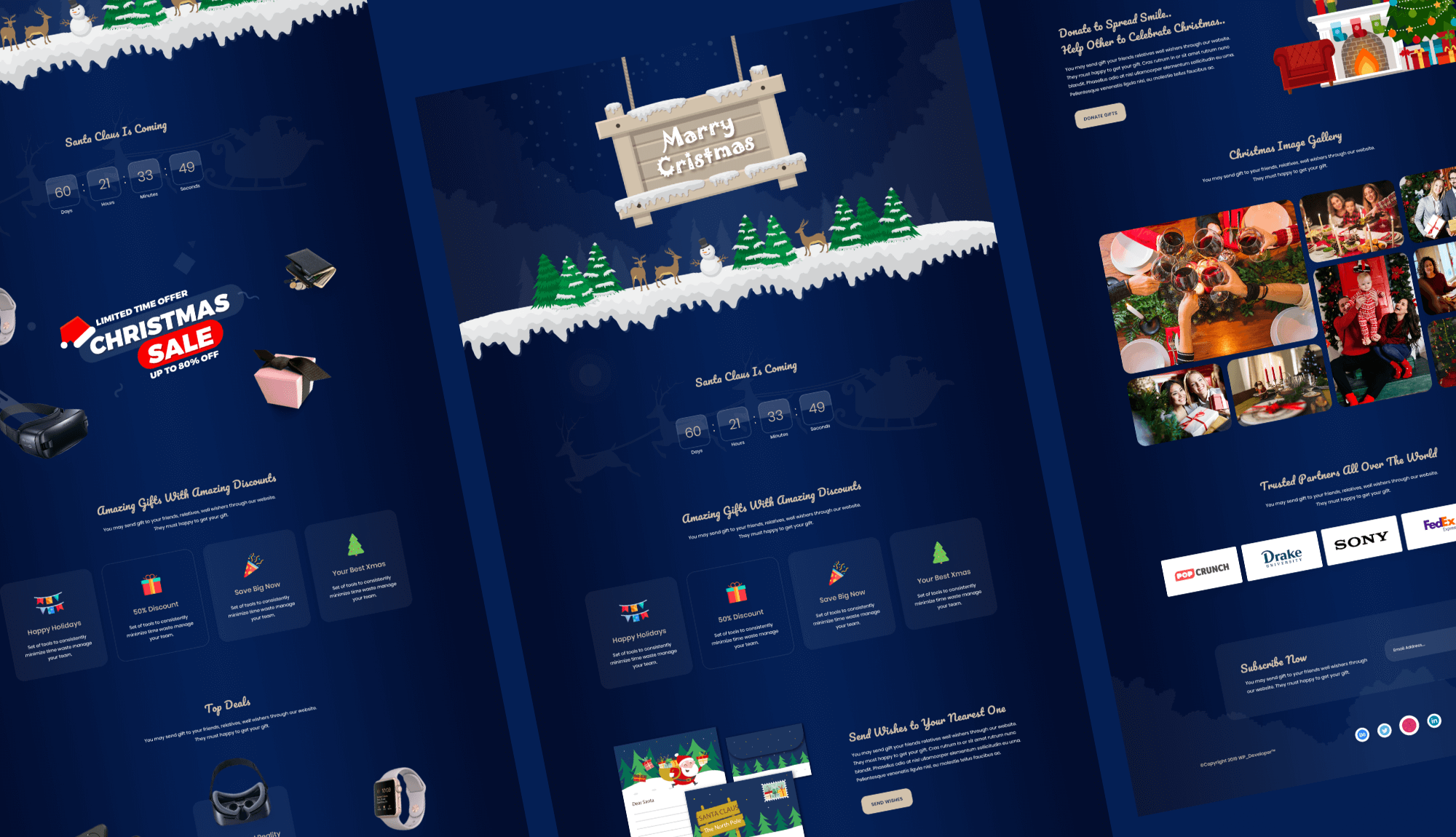 ChristmasLy - Christmas Landing Pages Banner By Templately