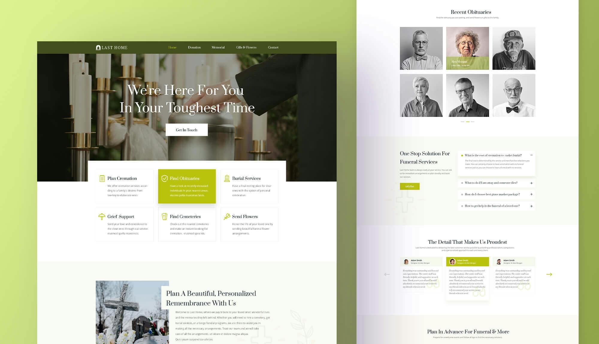 Last Home- Funeral Service Website Template Banner
