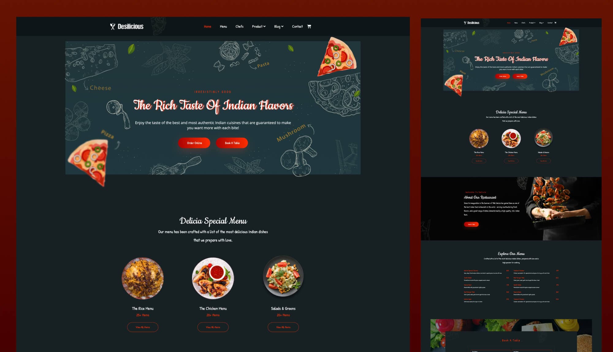 Desilicious - Indian Restaurant Template For Elementor Banner