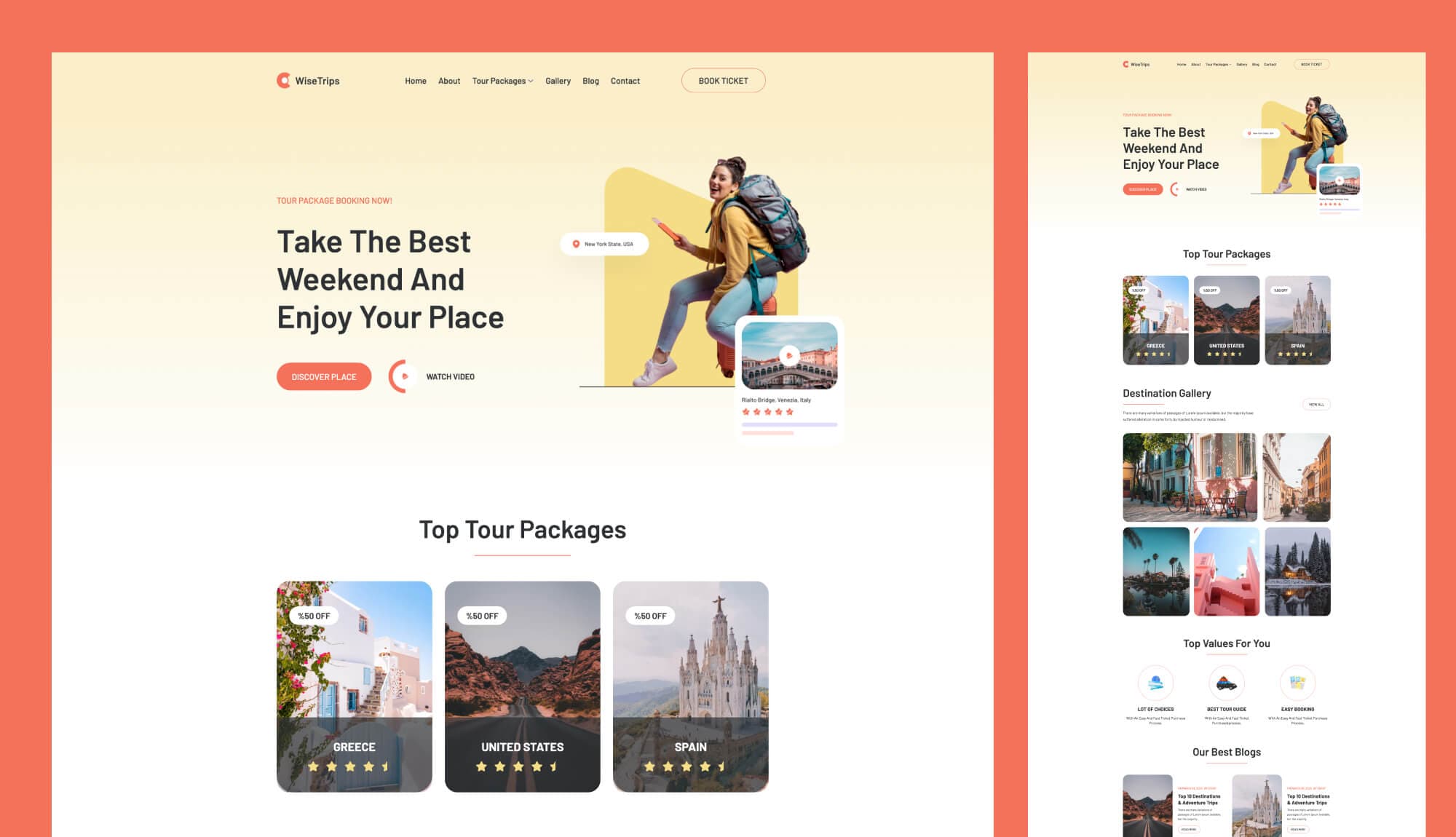 WiseTrips - Travel Agency Template For Gutenberg Banner
