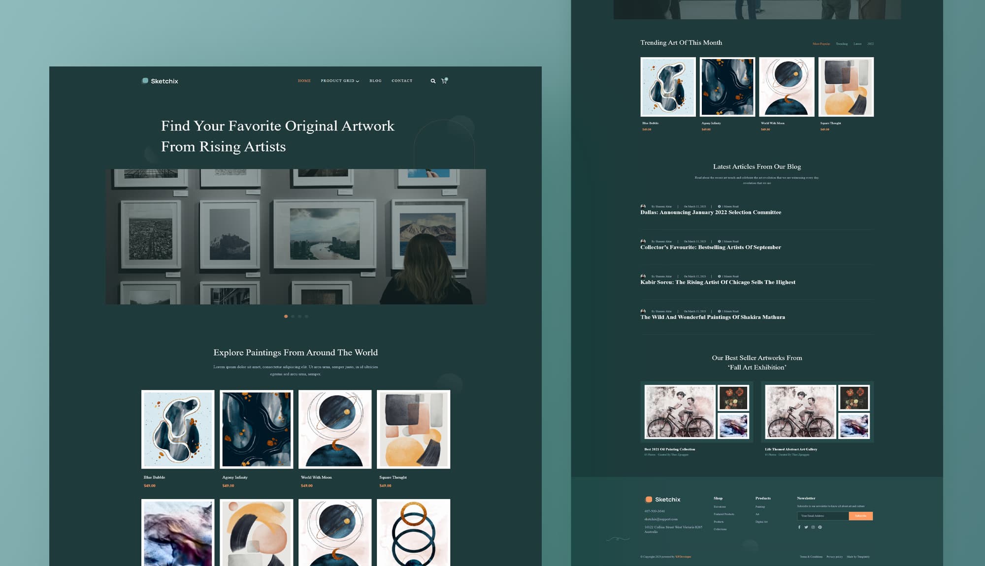 Sketchix - Digital Art Gallery Template For Gutenberg Banner
