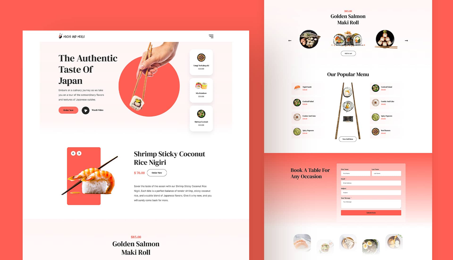 Mochi And Meals - Japanese Restaurant Template For Elementor Banner By Templately