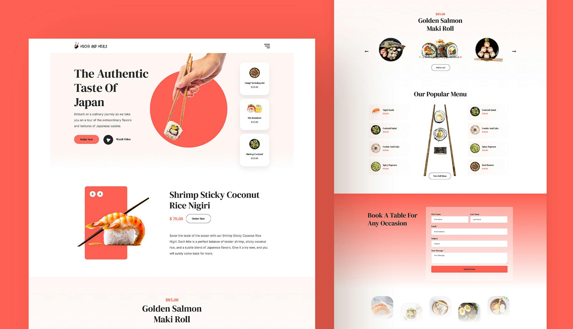 Mochi And Meals - Japanese Restaurant Template For Elementor Banner