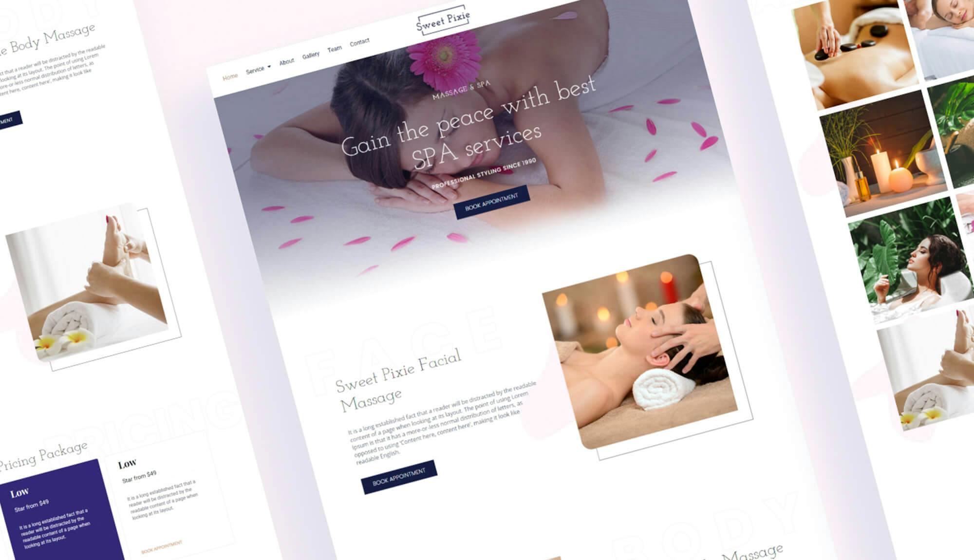Sweet Pixie SPA website template for Elementor Banner