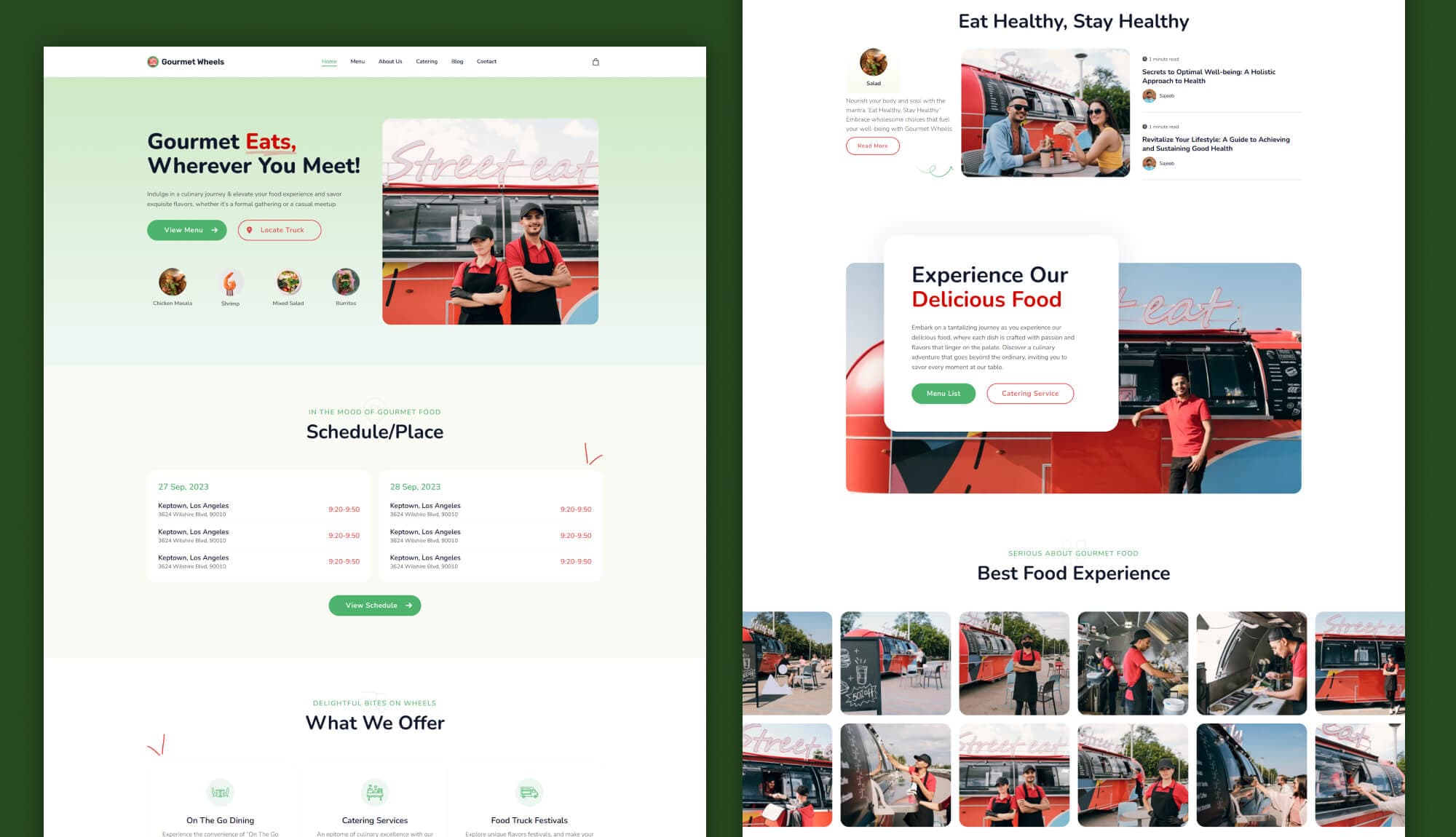 Gourmet Wheels - Food Truck Website Template for Gutenberg Banner