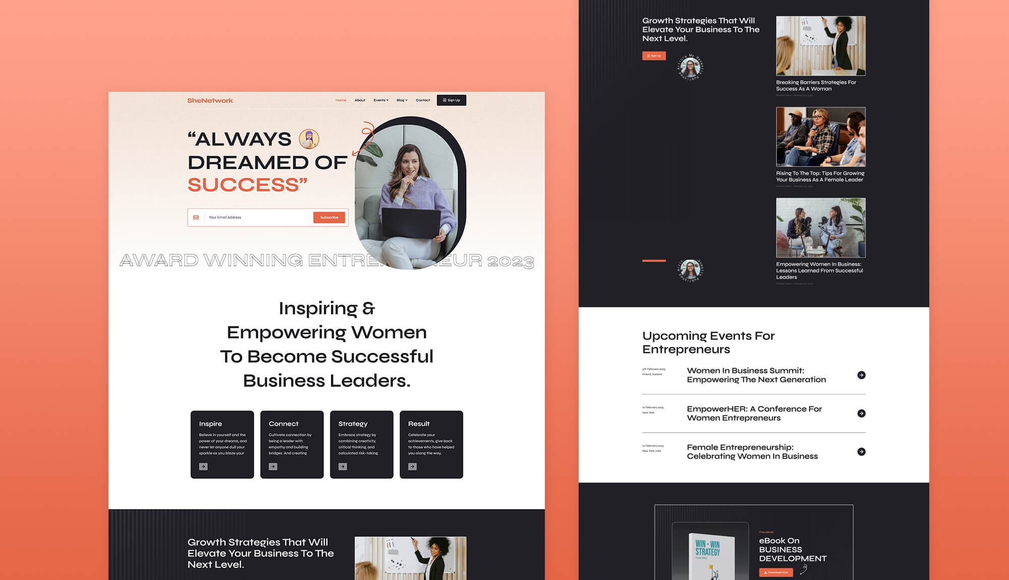 SheNetwork - Women Empowerment Website For Elementor Banner