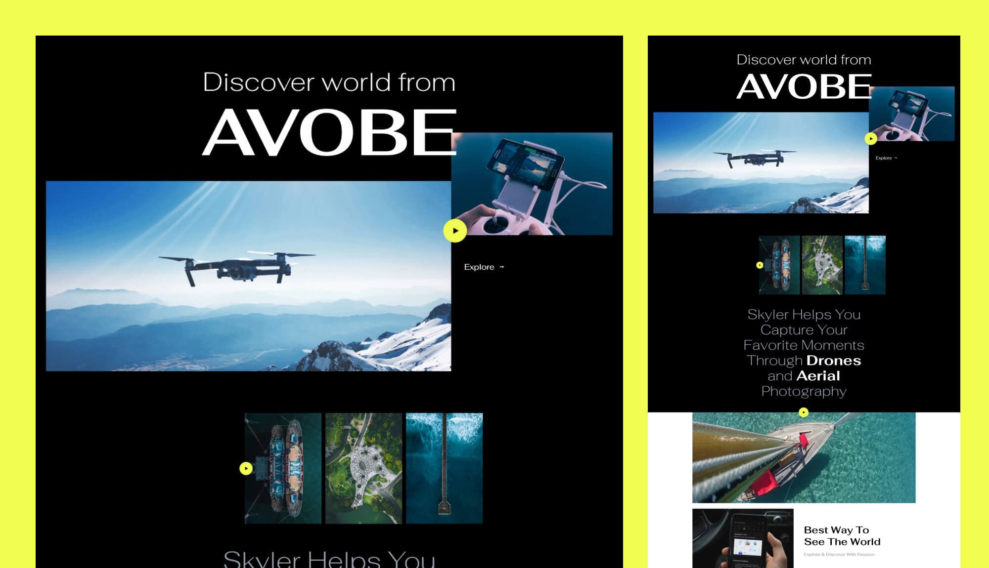 Skyler - Drone Photography Template For Gutenberg Banner By Templately