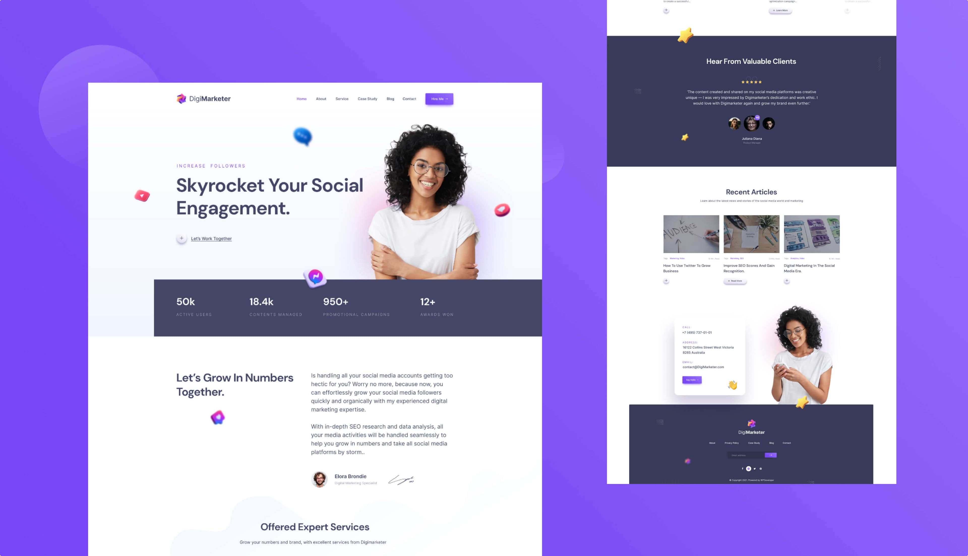 DigiMarketer - Social Media Marketer Website Template Banner