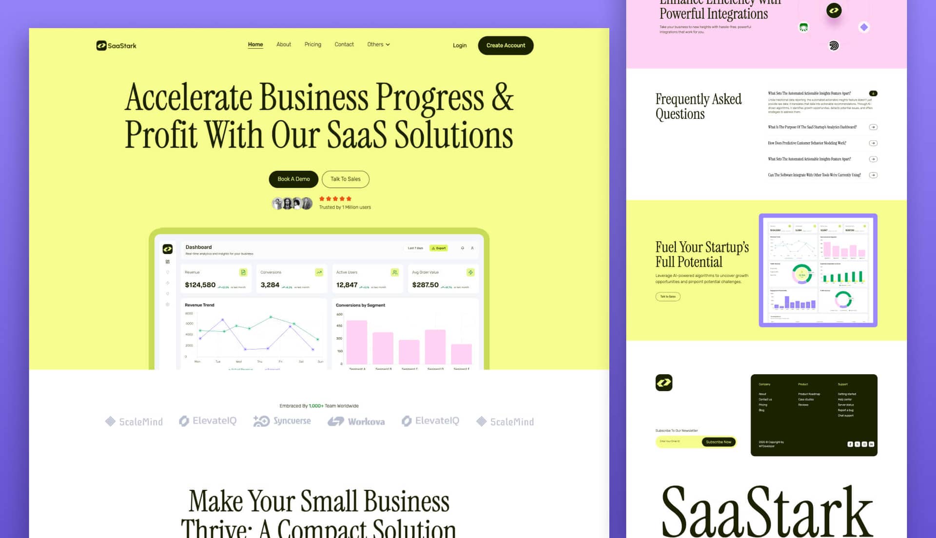 SaaStark - SaaS Website Template for Gutenberg Banner By Templately