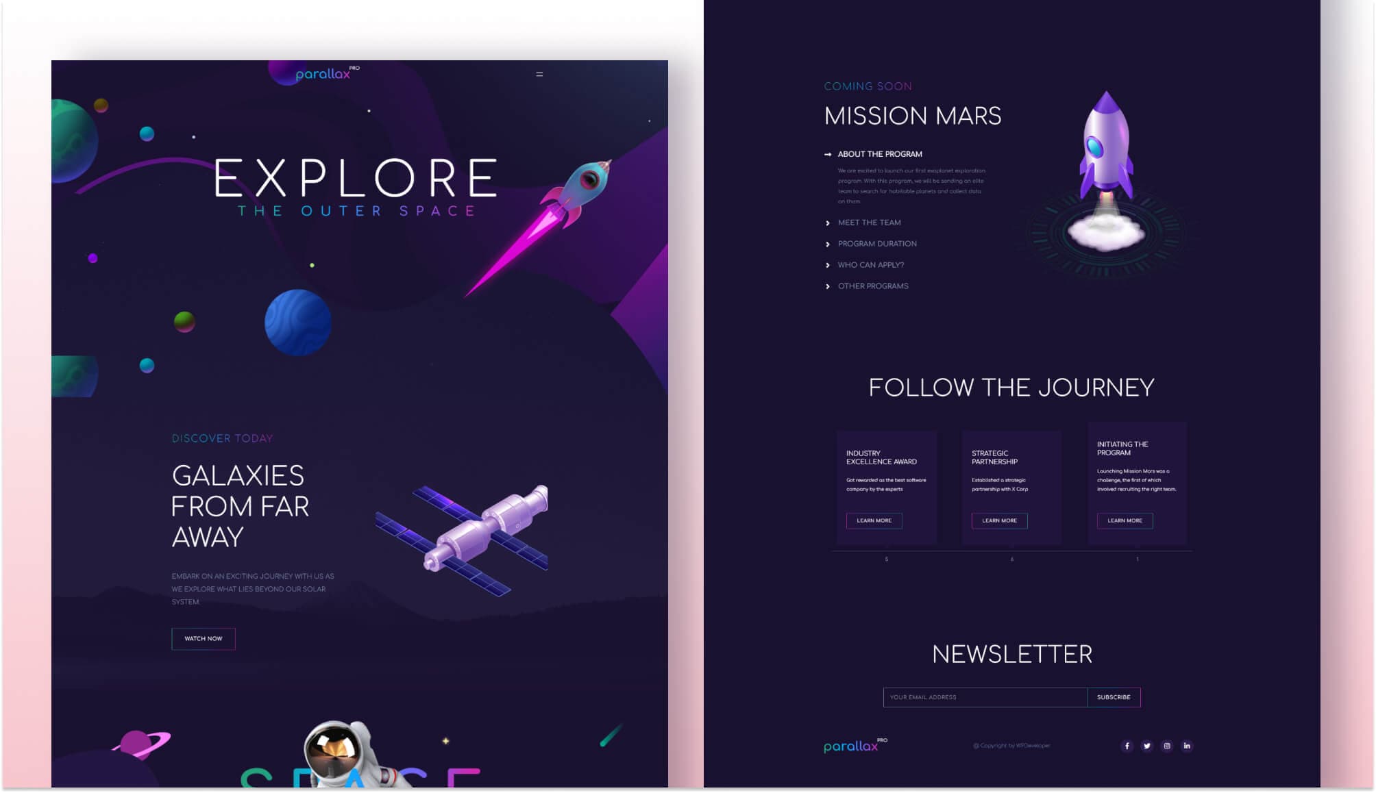 Parallax Pro - Multipurpose Website Template For Gutenberg Banner