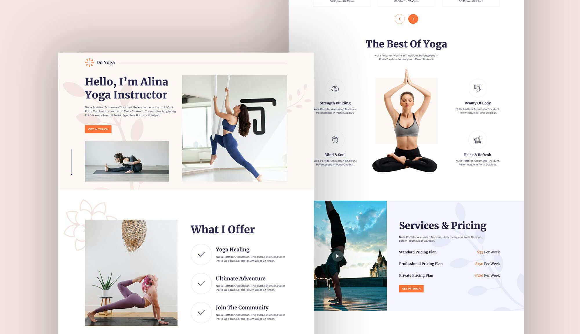 Do Yoga - Yoga Instructor Personal Website Template Banner