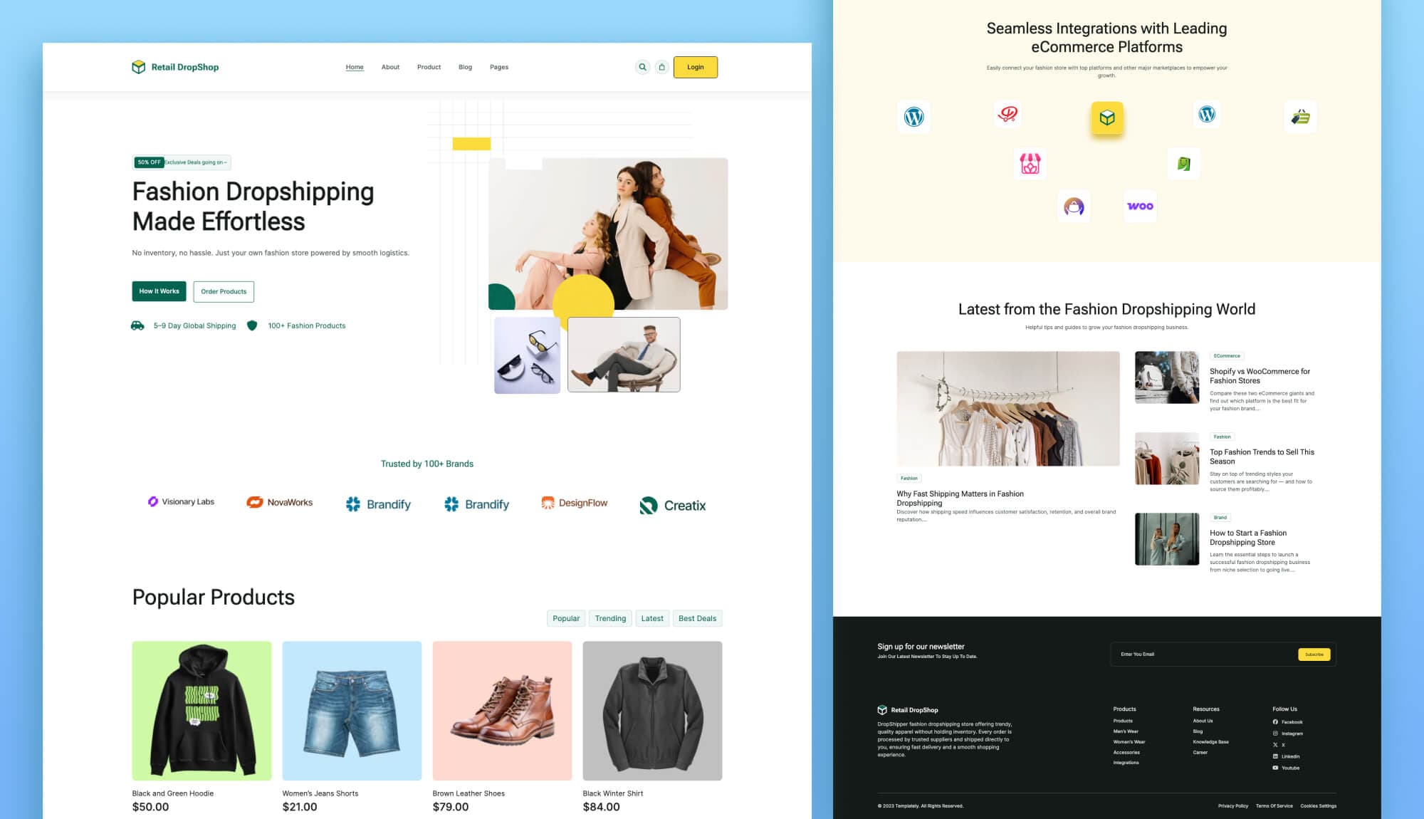 Retail DropShop - Dropshipping Website Template for Gutenberg Banner By Templately