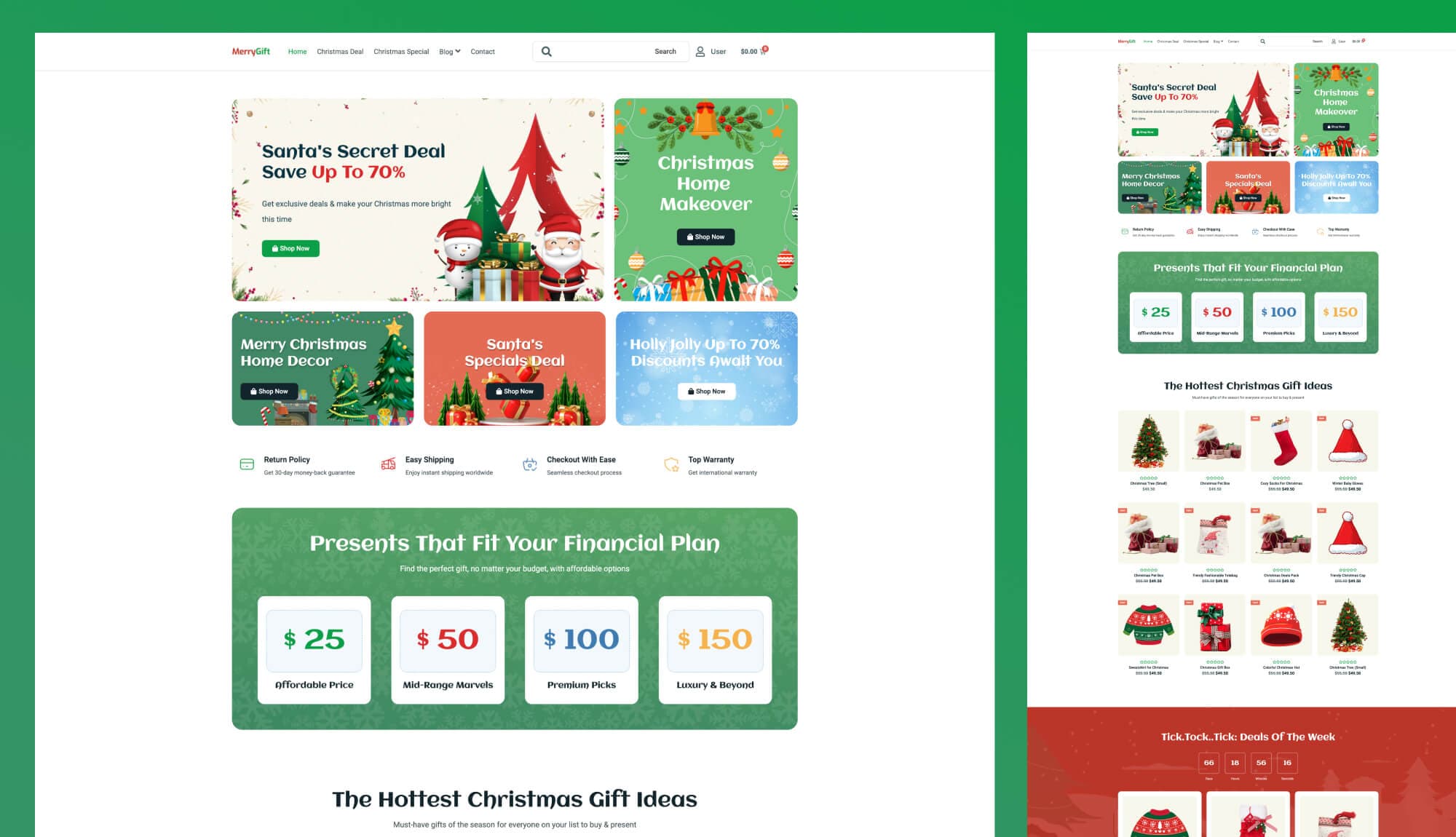 MerryGift - Christmas Website Template For Gutenberg Banner