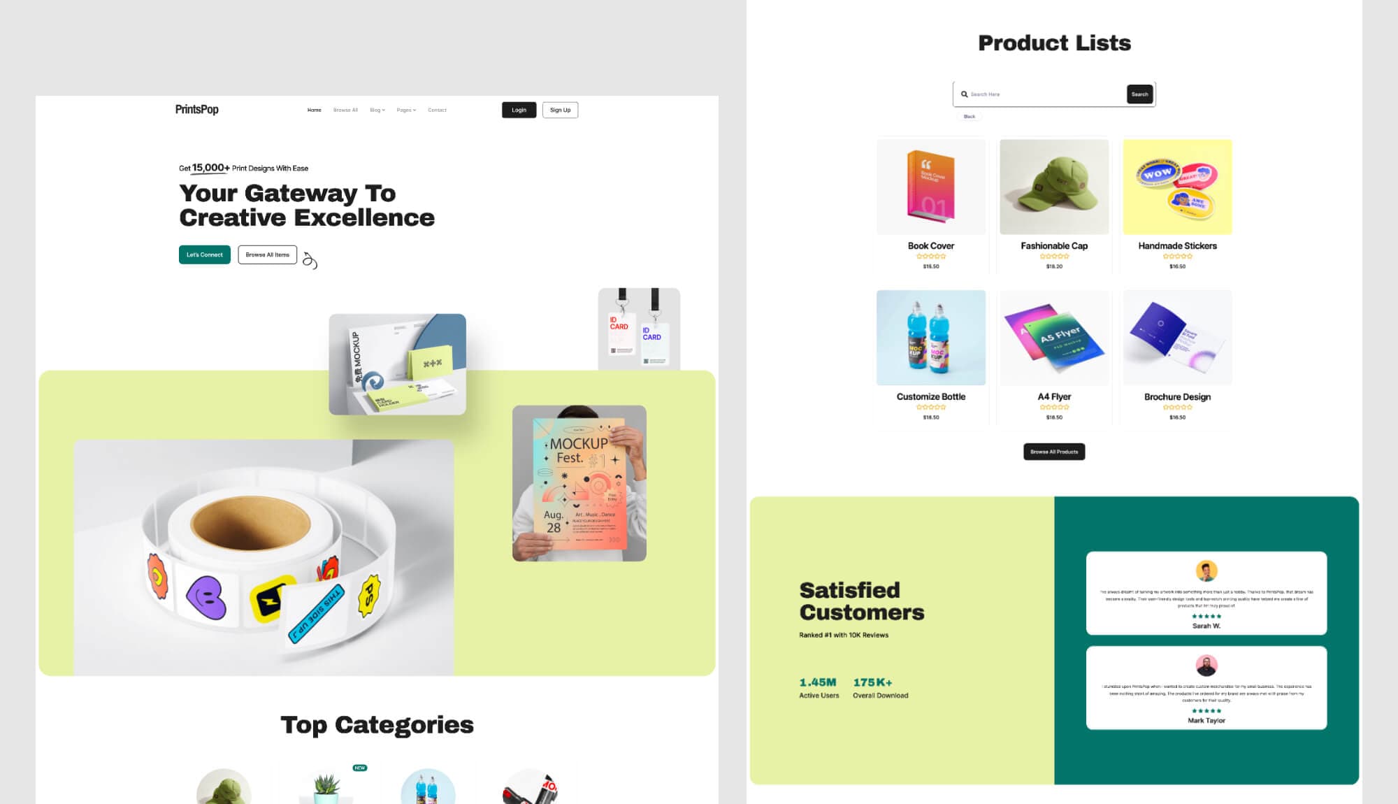 PrintsPop - Print On Demand Gutenberg Website Template Banner