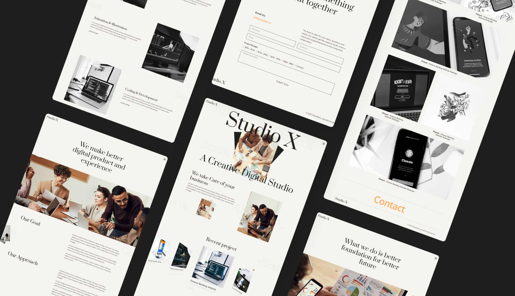 StudioX Creative Agency Website Template Banner