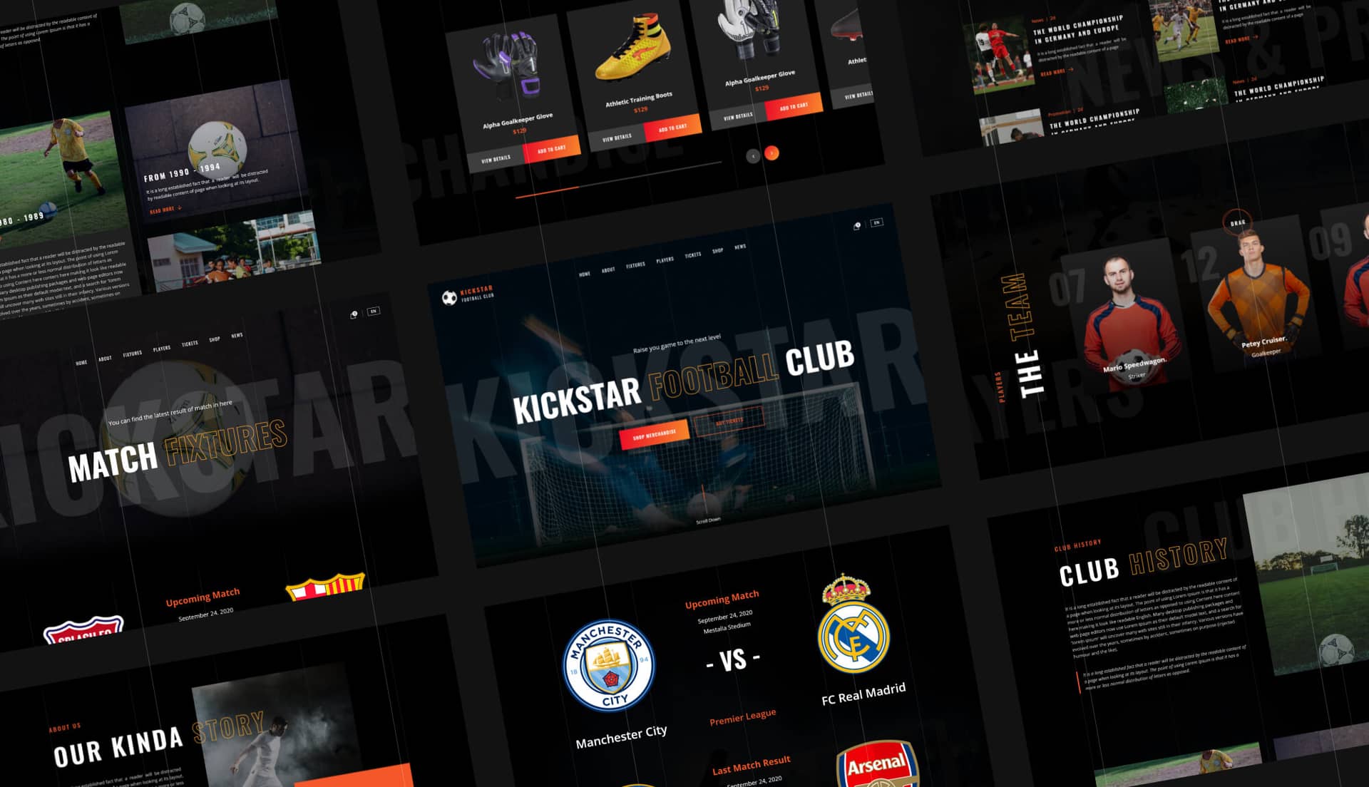 Kickstar - WordPress Template for Sports Club Banner By Templately