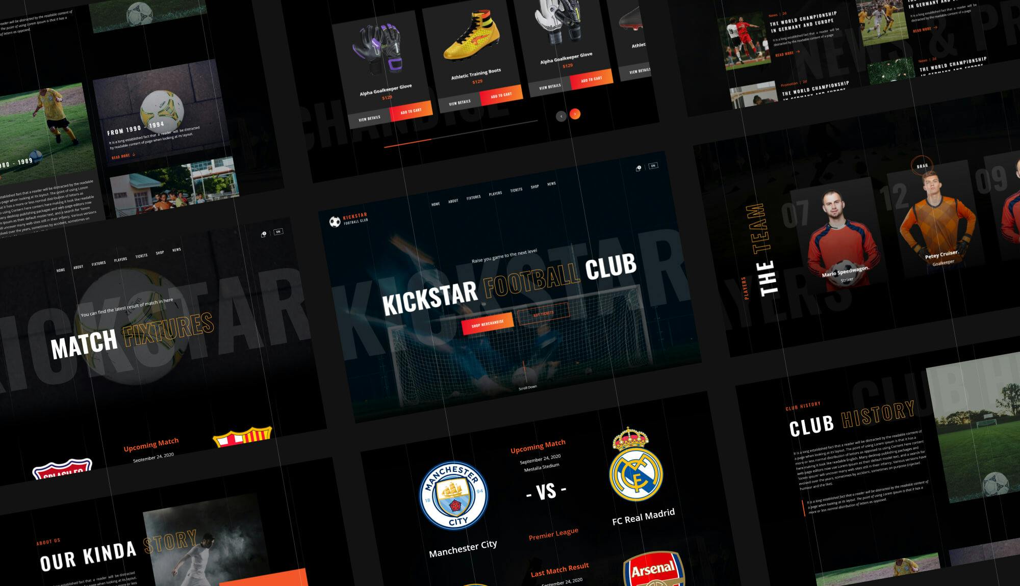 Kickstar - WordPress Template for Sports Club Banner