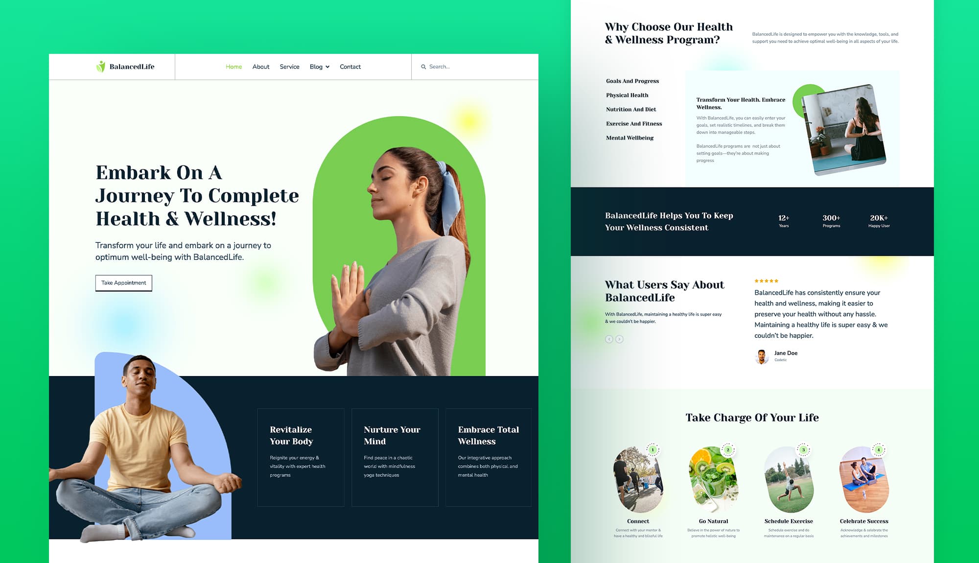 BalancedLife - Health & Wellness Website Template For Gutenberg Banner