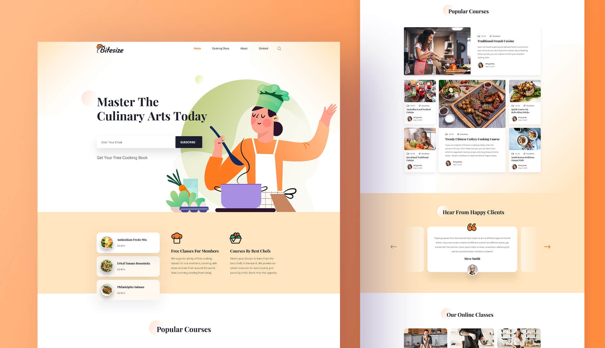 Bitesize - Cooking Class Website Template Banner