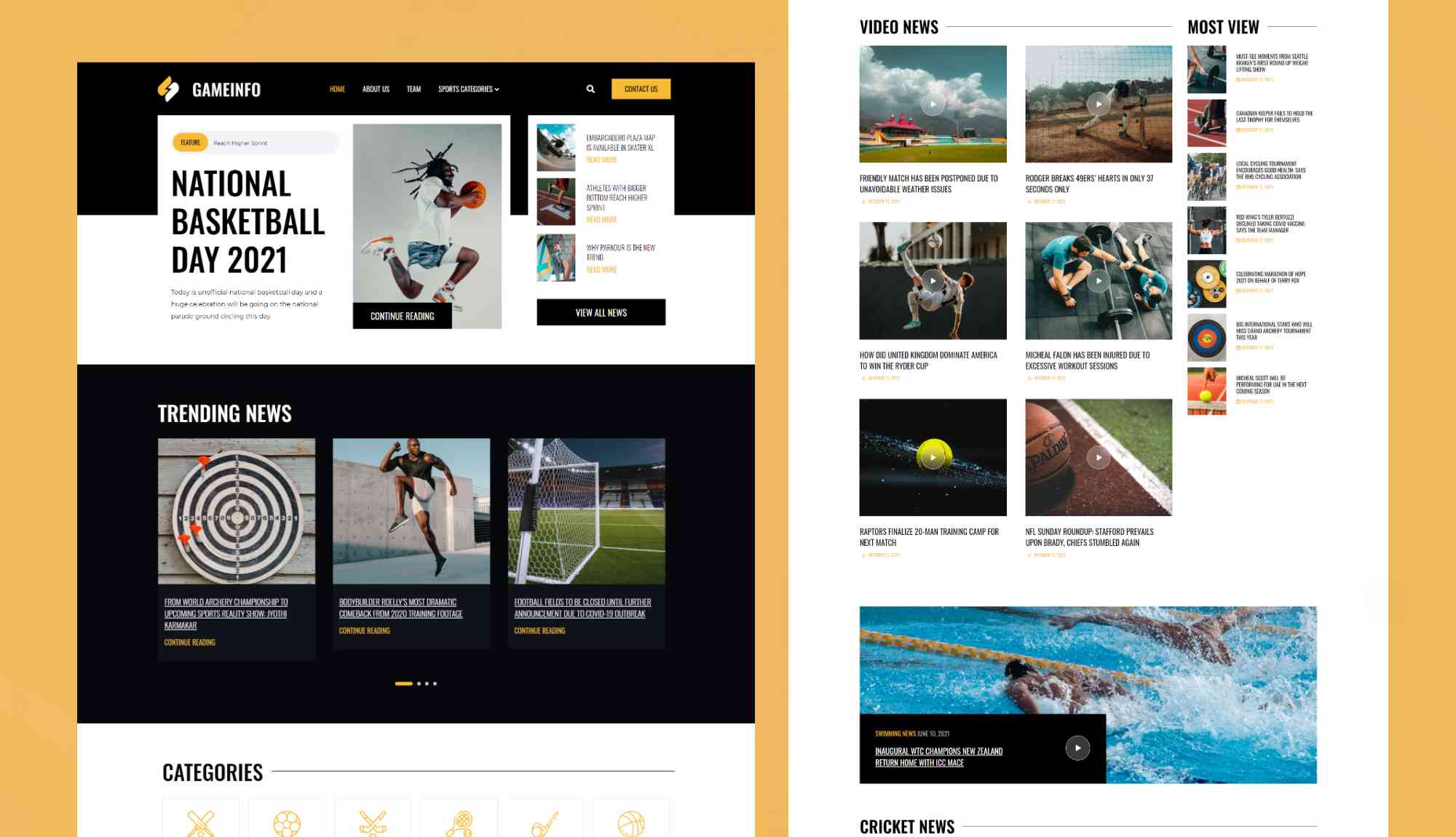 GameInfo - Sports News Website Banner
