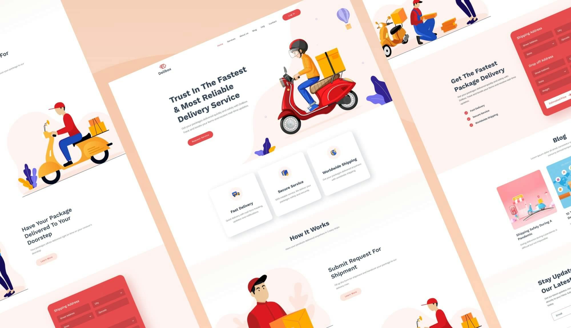 Delibox Courier/Delivery Service Website Template Banner