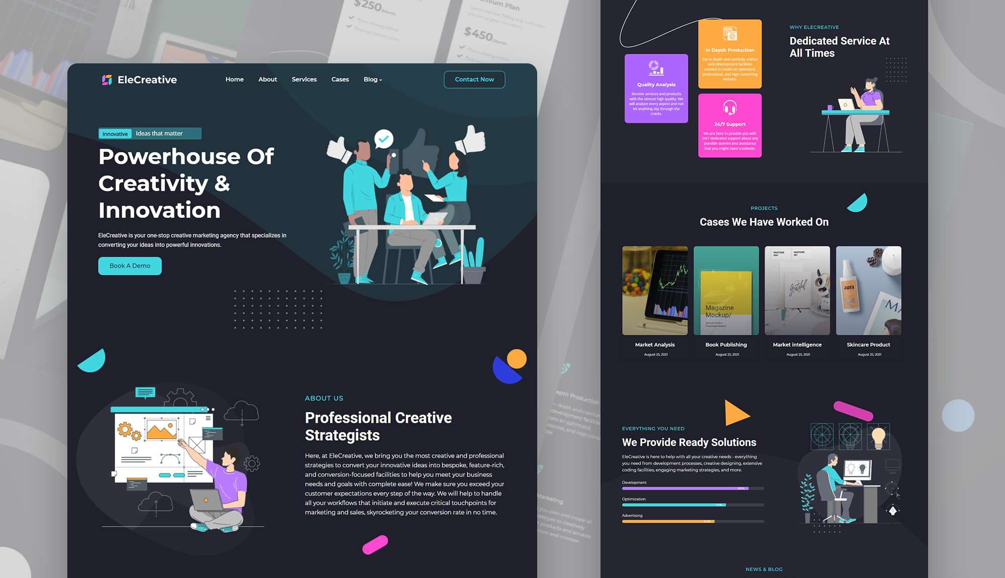 EleCreative Creative Agency Website Template Banner