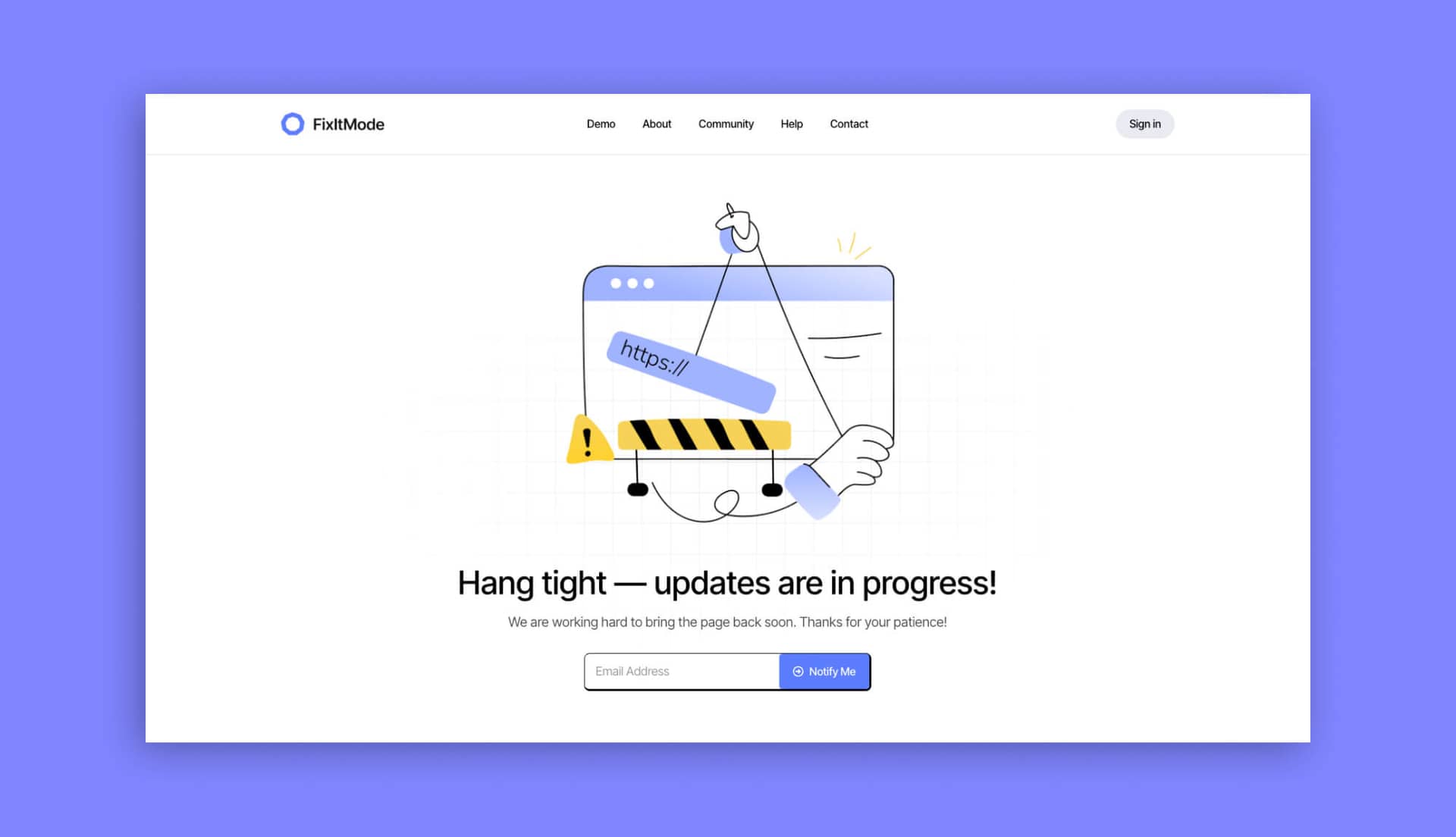 FixItMode - Maintenance Mode Template Pack for Elementor Banner By Templately