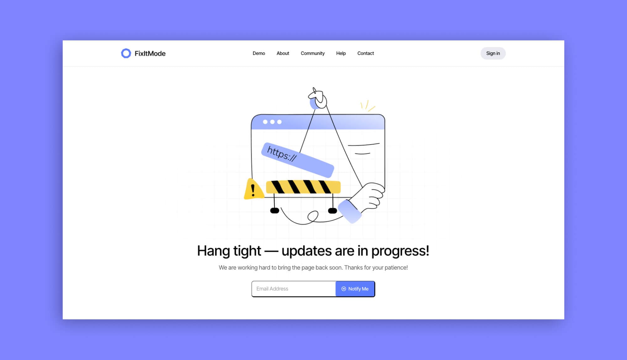 FixItMode - Maintenance Mode Template Pack for Elementor Banner