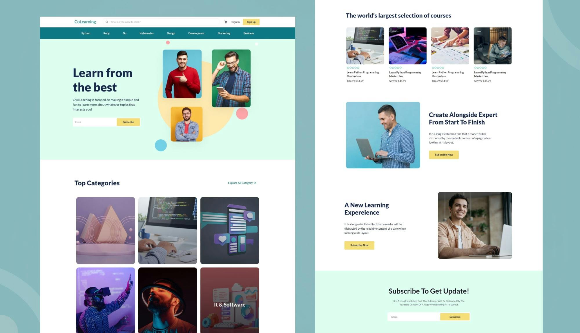 CoLearning - Online Learning Website Template Banner