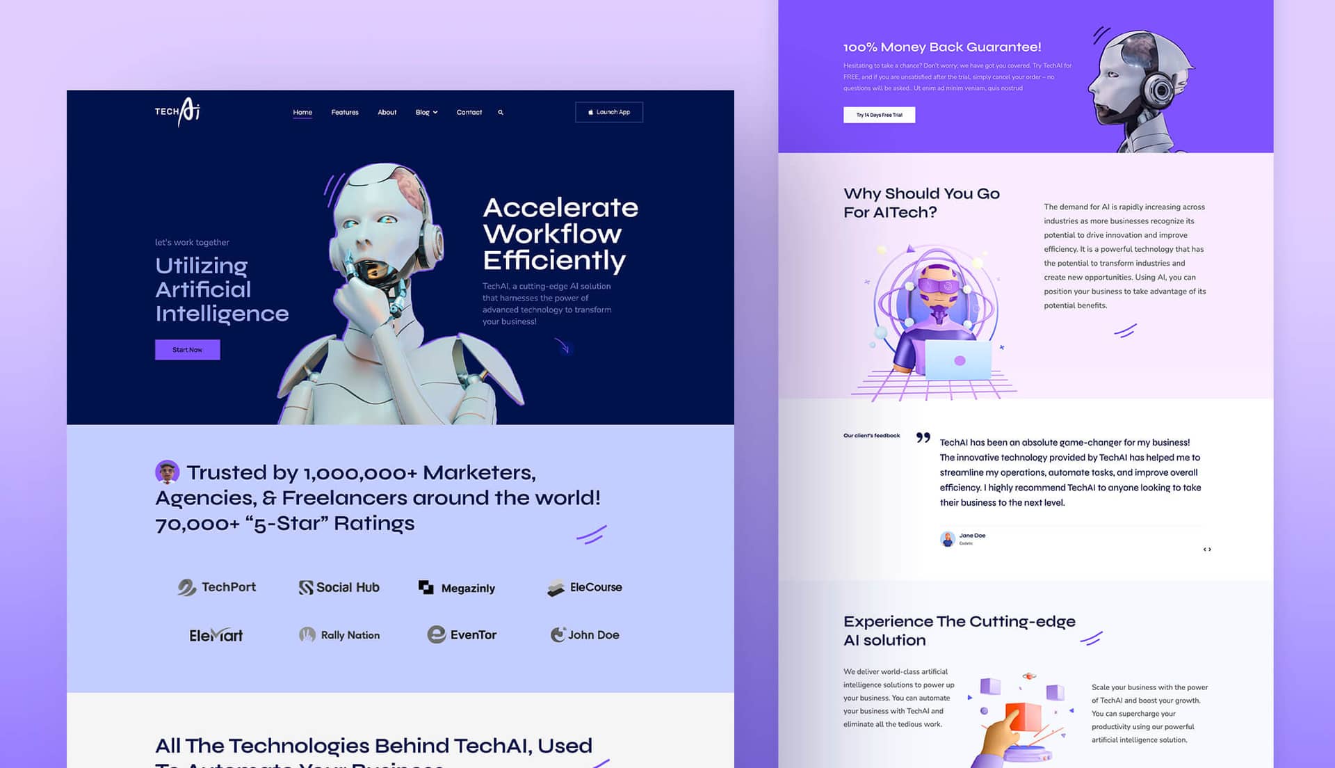 TechAI - Technology Website Template For Elementor Banner By Templately
