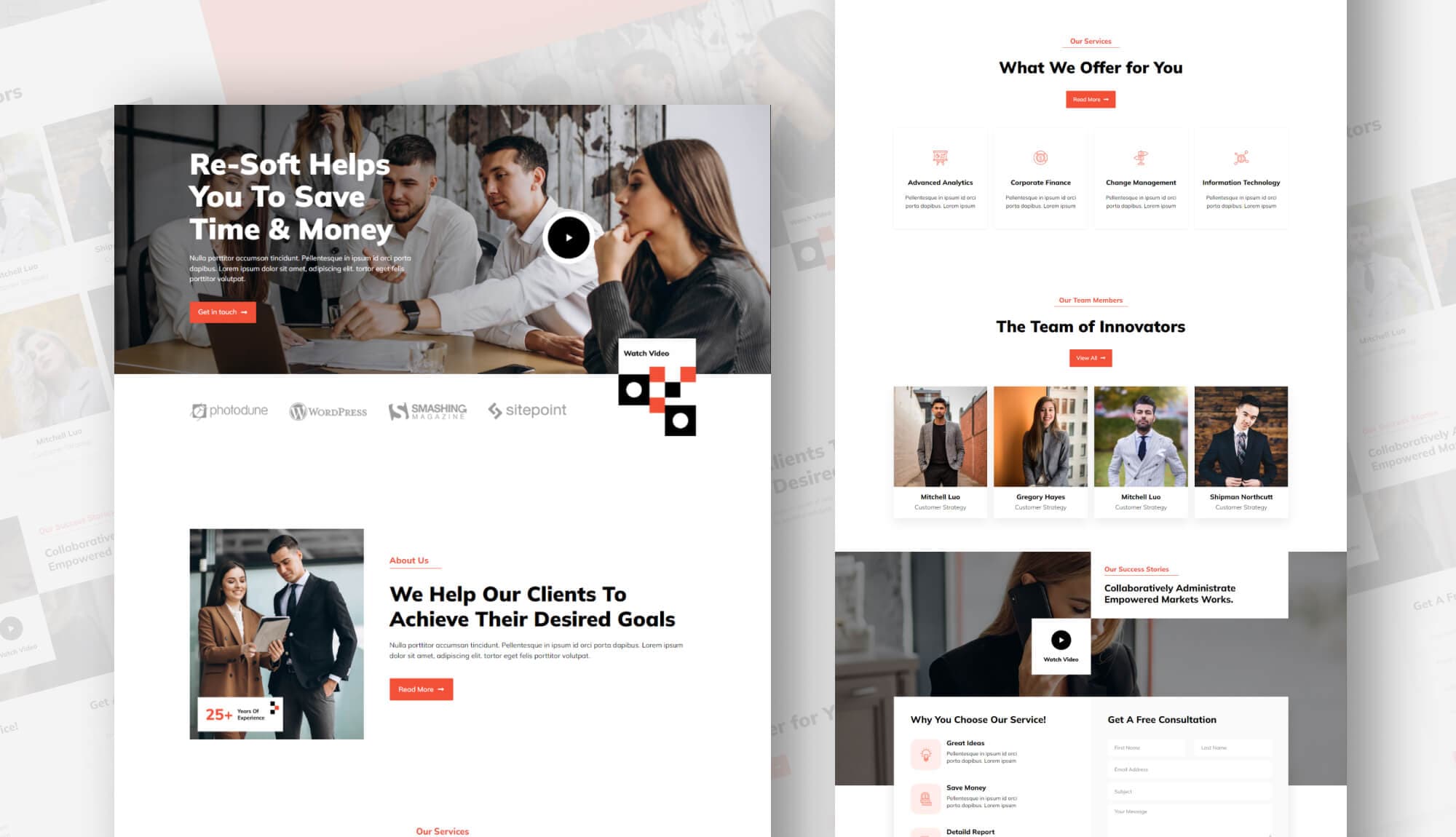 Re-Soft - Financial Agency Website For Gutenberg Banner