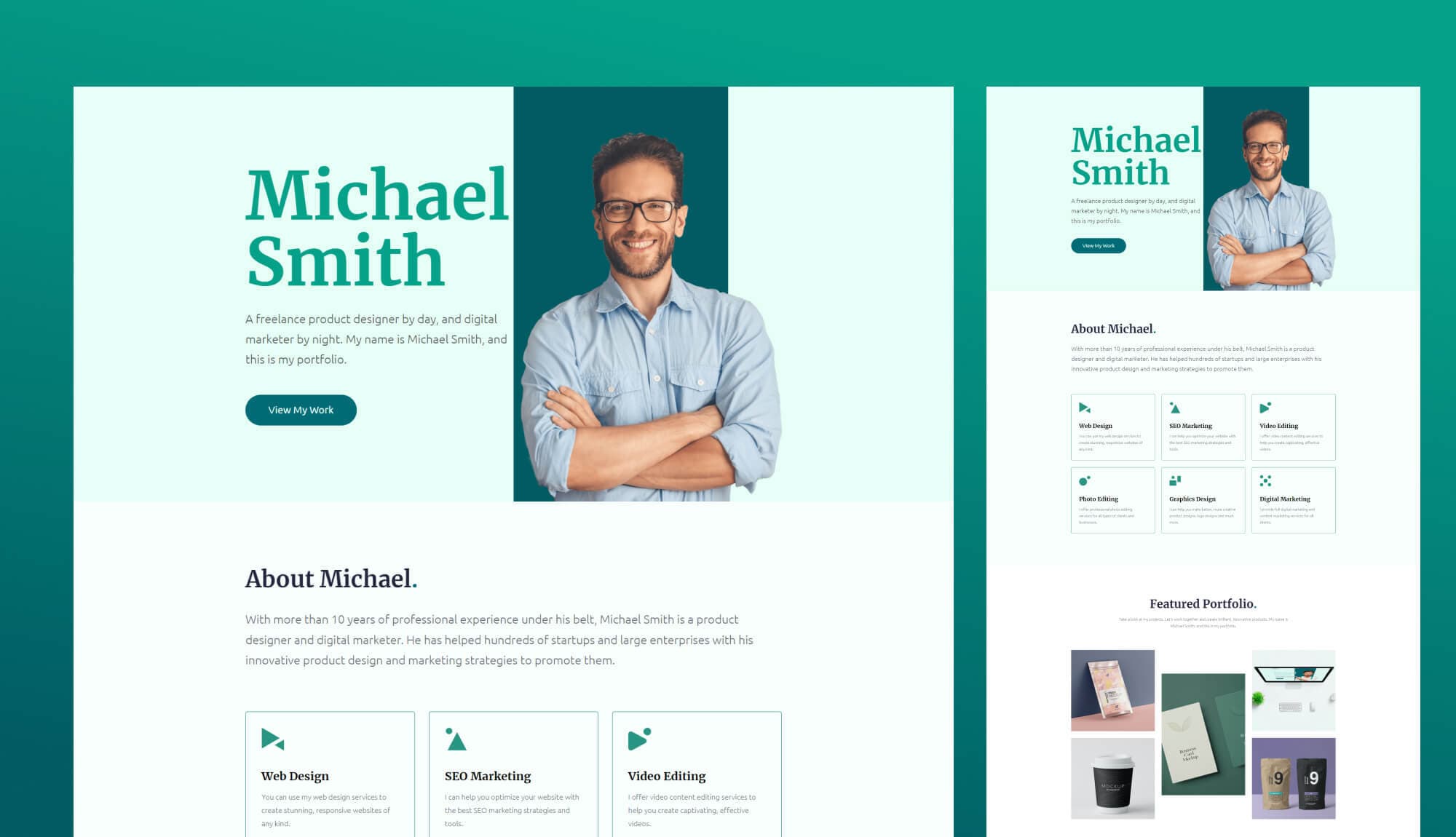 Michael - Gutenberg Minimalist Portfolio Template Banner