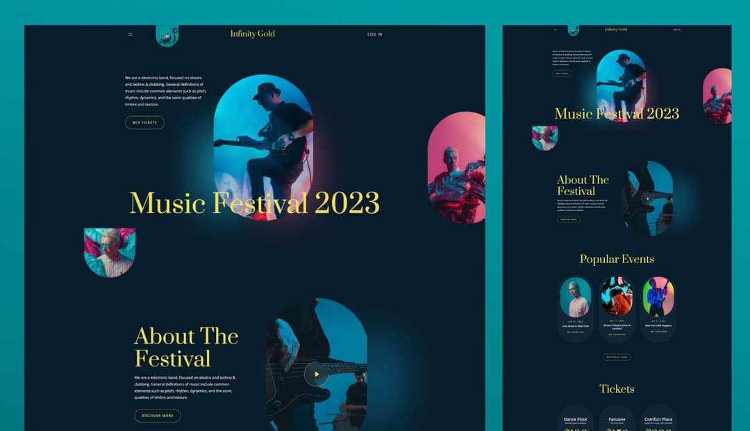 Infinity Gold Party Template For Gutenberg Templately Infinity Gold Party Template For Gutenberg Templately